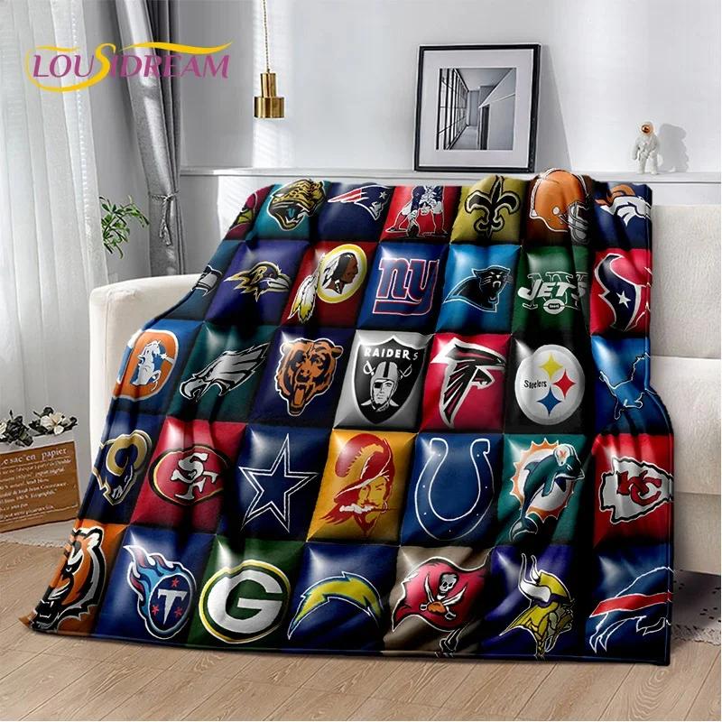 3D American Football Rugby Team Soft Flannel Blanket for Beds Bedroom Sofa Picnic,Throw Blanket for Cover Outdoors Leisure Gift