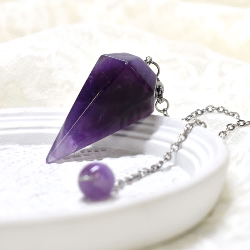 Маятник Loveril для Фэн-шуй Удача Природная сила Исцеление Чавла Шестигранный с подвеской из натурального камня Цепочка Лозоходство, Предсказание, Камень, Камень, Камень,