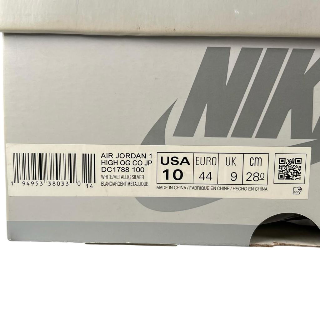 Отличные кроссовки NIKE AIR JORDAN 1 HIGH CO.JP белые мужские 28 DC1788-100 Б/у