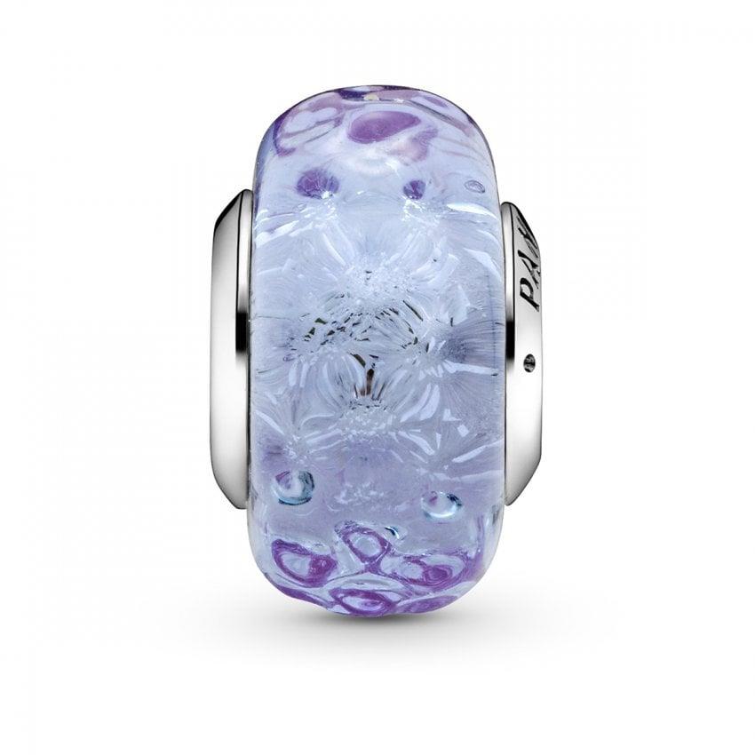 Pandora Подвеска из волнистого лавандового муранского стекла