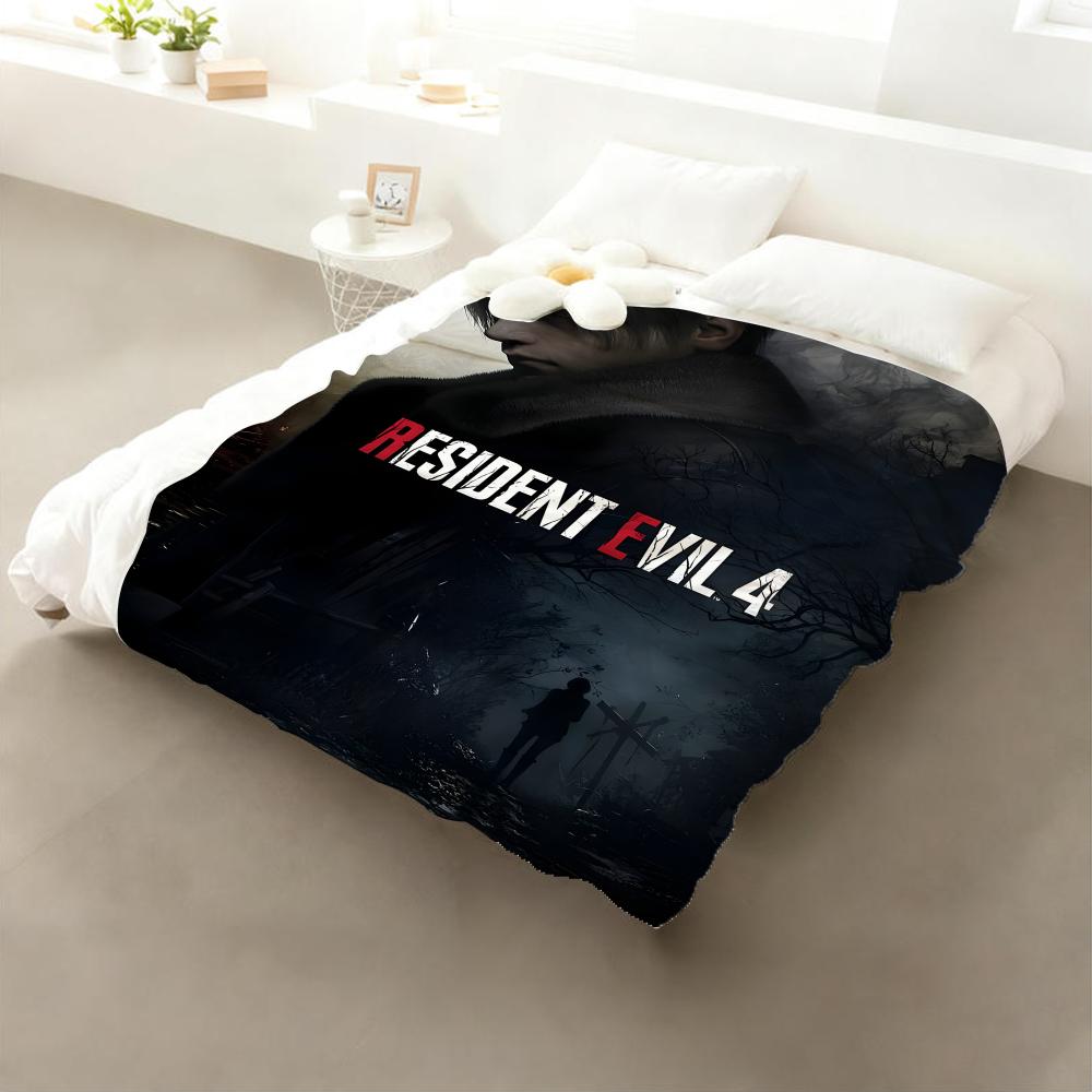 Game Resident Evil Throw Flannel Throw Blanket: Soft Kid-Friendly Warm Anti-Static All Season Washable Couch Bed Home