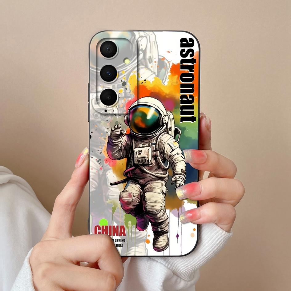 Чехол для Samsung Galaxy A55 S22 S23 M34 A05 A15 C55 F15 S24, чехол для телефона с милым кроликом и мультяшным узором, жидкий силиконовый противоударный бампер для Samsung