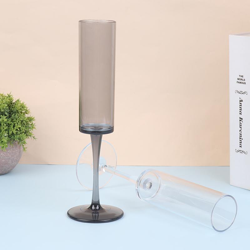 1 шт. прозрачный черный бокал для свадебной вечеринки, тостов, шампанского, пластиковых стаканов, домашнего бара, бокалов для вина