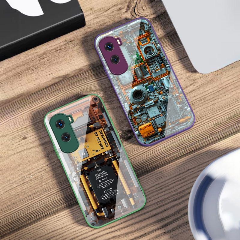 Механическое устройство Черный Для Honor 200 90 8X 9X Pro Lite P50 P40 Nova 10 11i P60 Magic4 6 Mate 20 50 Чехол для телефона из закаленного стекла