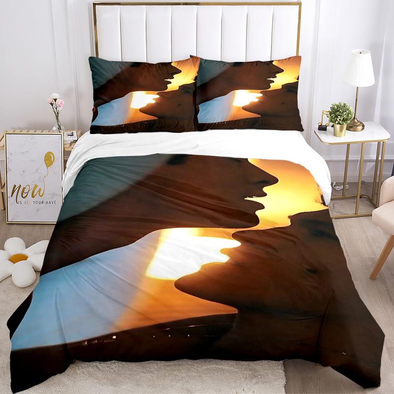 3Pcs Sunset Romance Bedding Sets For All Sizes New 3D Printed Bed Cover Comforter Duvet Cover Pillowcase Bedroom Decoration