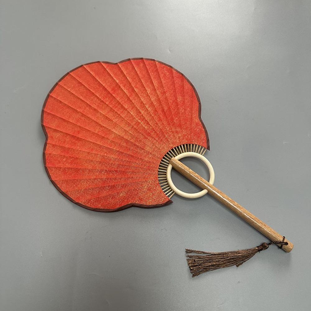 Vintage DIY Xuan Paper Fan Classical Round Fan Portable Hand Painted Fan  Painting