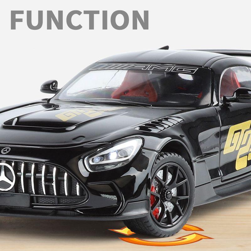 1/24 Mercedes Benzs AMG GT Alloy Miniature Car Diecast Metal Scale Model Car Sound and Light Collection Children Toy Vehicles Gifts