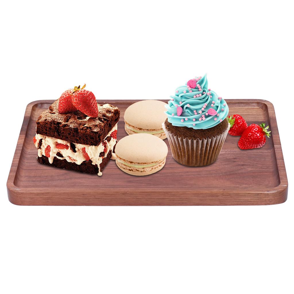 Подставка из грецкого ореха, квадратная декоративная тарелка для фруктов, десертная тарелка, поднос, деревянная тарелка для барбекю 34x23x2