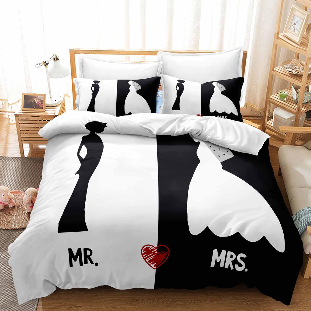 3D комплект постельного белья «Современная романтическая любовь» для молодоженов, одеяло и наволочка AU240 * 270, супер размер, комната для пары, мягкое украшение для дома