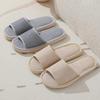 Women's and Men's Cotton Linen Anti-Slip Indoor Slippers for Spring and Autumn