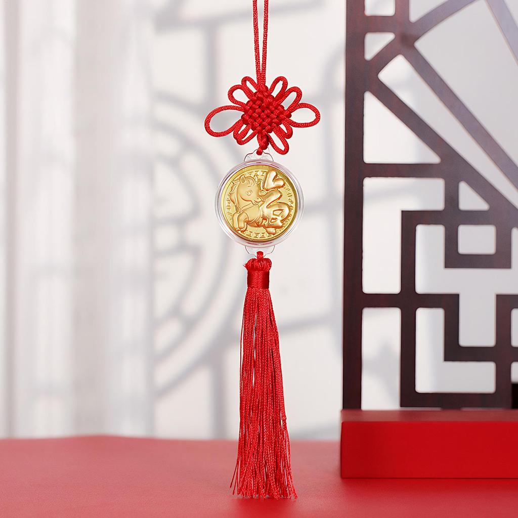 Шарм Лошадь на Китайский Новый год 10 штук Золотые украшения для дома с кисточкой и узлом Китайское новогоднее украшение Лошадь для машин сумок магазина