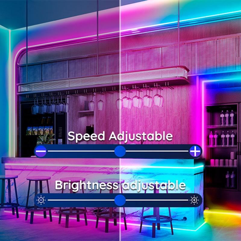 Светодиодная лента 5 В RGB Neon IP65, водонепроницаемая, гибкая, с приложением Bluetooth, синхронизацией музыки, 24-кнопочным пультом дистанционного управления для телевизора, декора для вечеринки в спальне