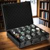 AUKURA Aluminum Watch Deluxe Watch Storage Box Display Fits Large Watches Up To 55mm 15-Slot Case, Organizer.