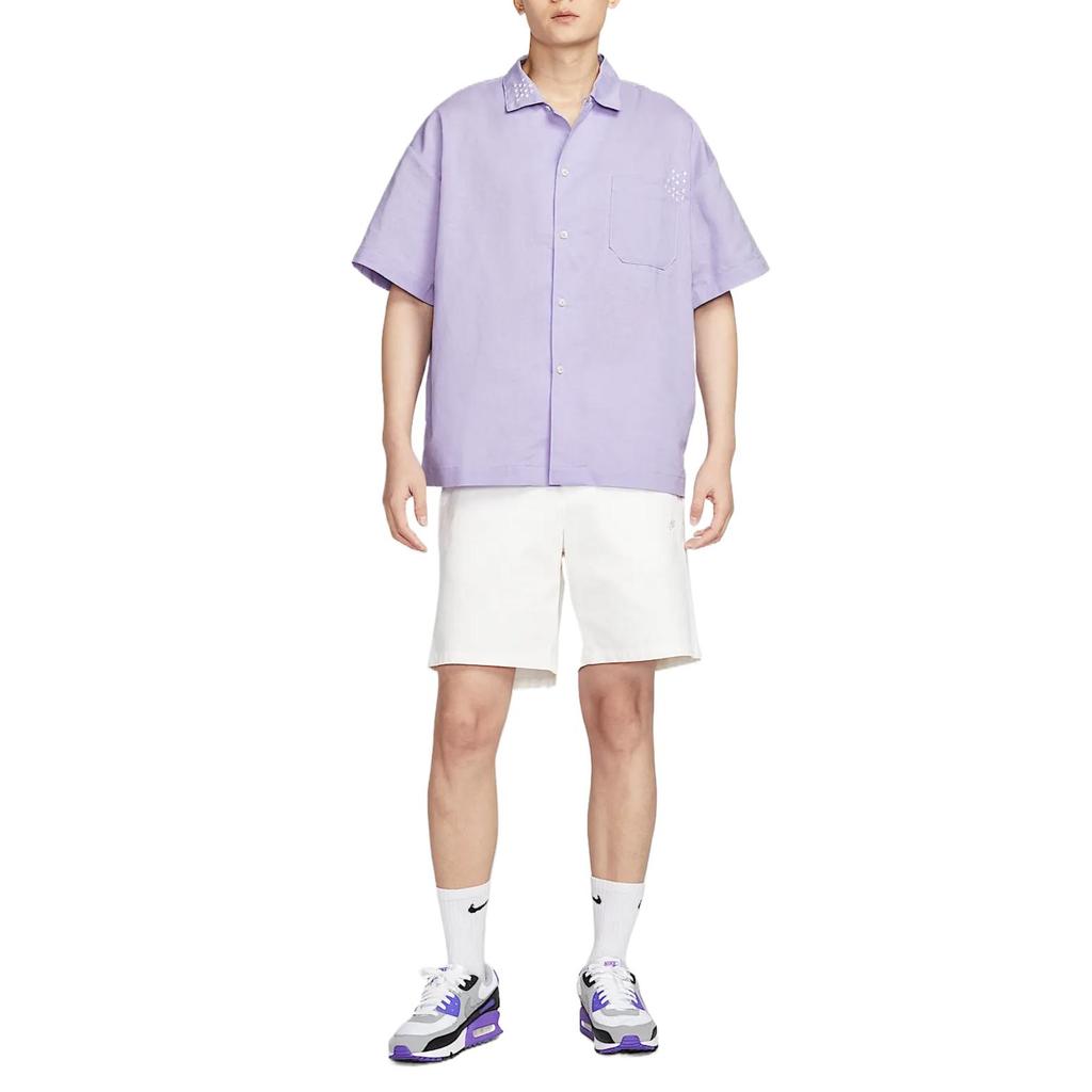 Nike Рубашки Swoosh Мужская Фиолетовая С воротником Умеренная HJ2982-515