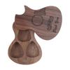 Guitar Pick Box with 3pcs Picks Wooden Guitar Pick Box 3 Compartments Paddles Wood Container