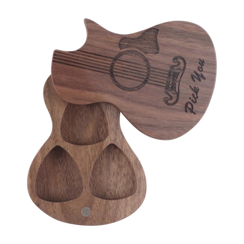 Коробка для медиаторов с 3-мя медиаторами Деревянная коробка для медиаторов с 3 отделениями Лопатки Деревянный контейнер