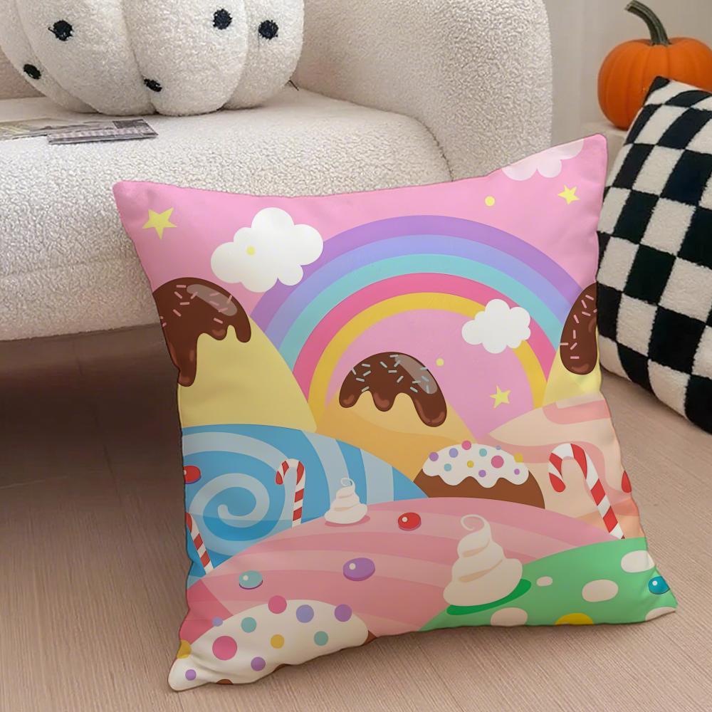 CCandy Cushion Cover Throw Pillow Cover Hidden Button Durable Polyester Chair Cushion