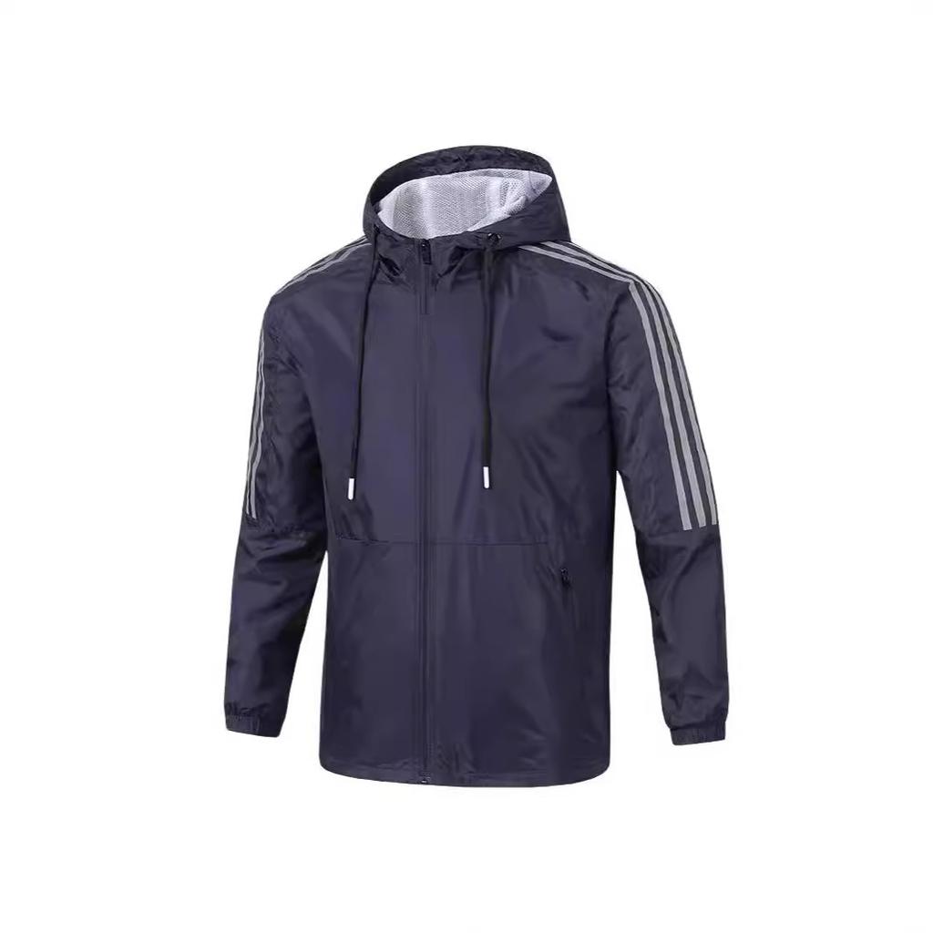 Весенние и осенние пальто для мужчин и женщин, классическая куртка с капюшоном и тремя полосками, спортивная повседневная модная мужская куртка