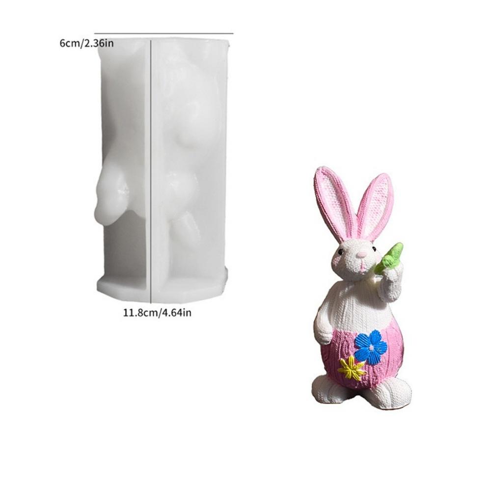 Пасхальная свеча для ароматерапии в силиконовой форме в виде кролика, обнимающего морковь, сделай сам, форма для гипса, эпоксидной смолы, для изготовления свечей и мыла, домашний декор