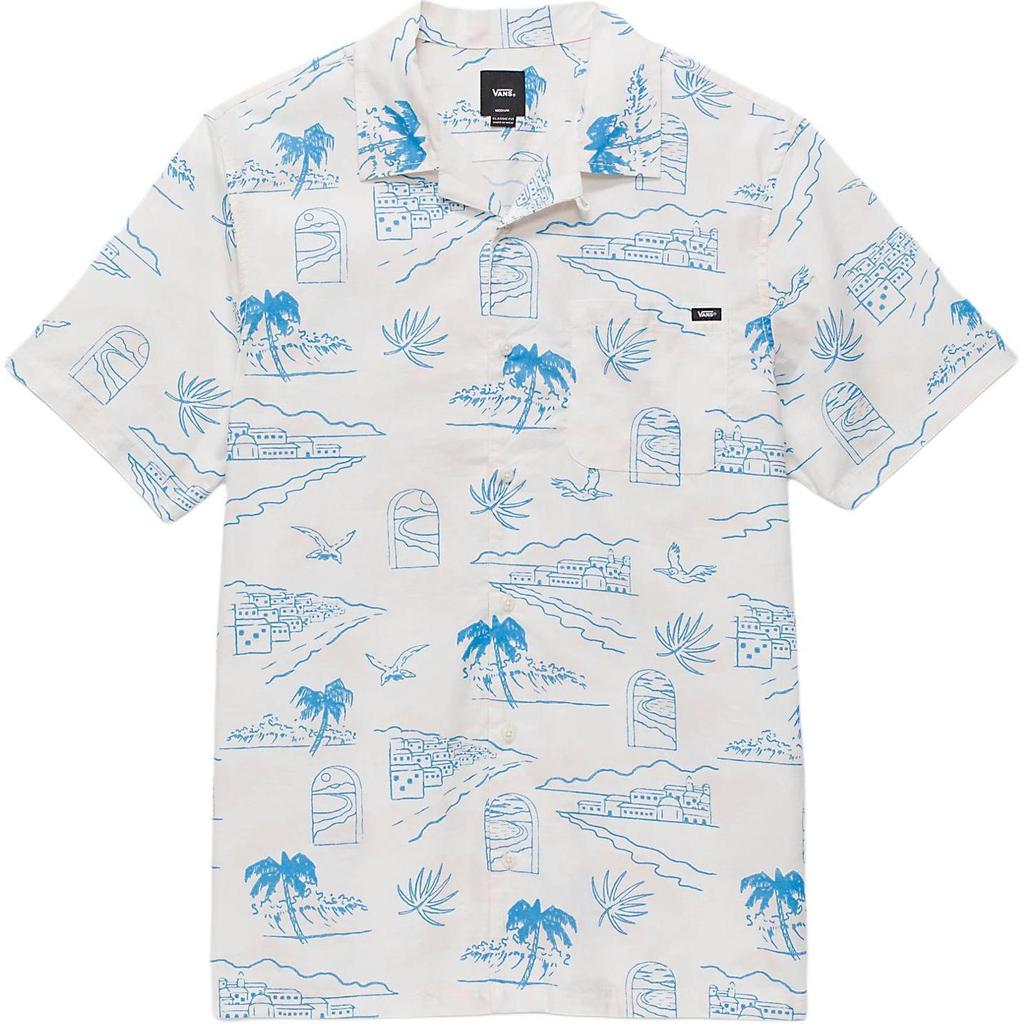 Vans Рубашка поло с коротким рукавом Davista Scenic Print, мужская, белая VN000G7GFS8