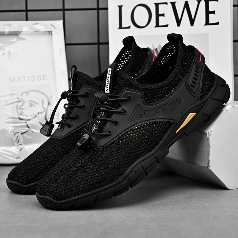 FashionFashion Новые мужские сандалии Летние уличные пляжные сетчатые туфли для отдыха Дышащие открытые треккинговые туфли Легкие мужские крутые мокасины