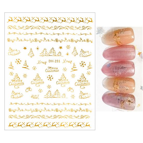 Nail Sticker Christmas Patterns 3D Effects DIY Snowflakes Christmas Nail Art Foils