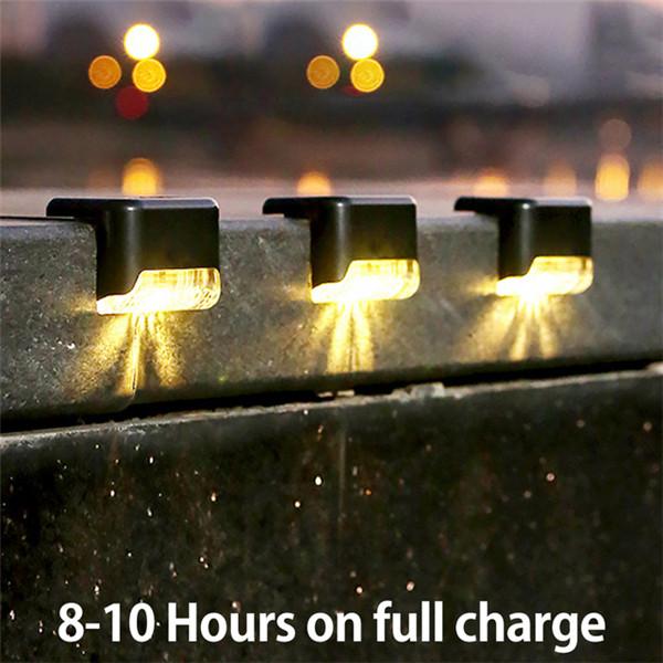 Warm White LED Solar Lamp Path Stair Outdoor Garden Lights Waterproof Solar Power Balcony Light Decoration for Patio Stair Fence