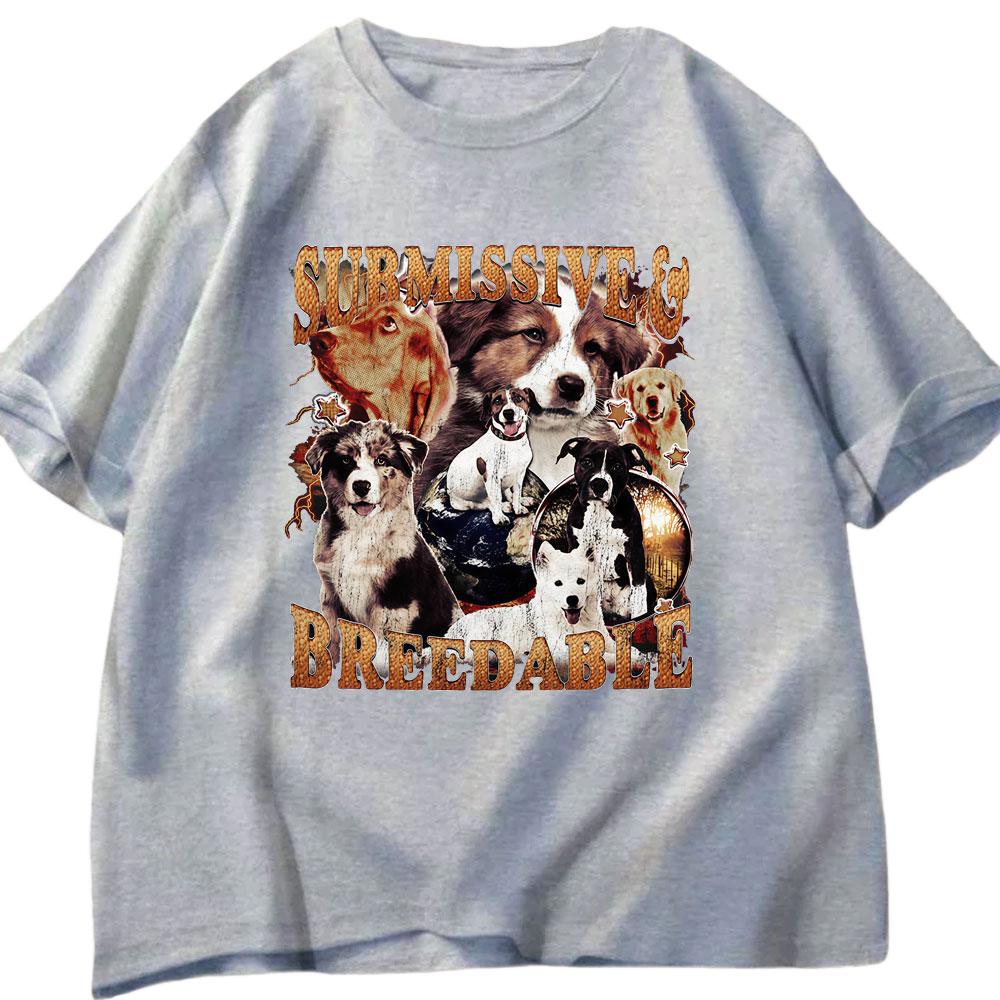 Obedient and Replicable Funny Dog Tshirt Summer Mens Womens Clothing Casual Cotton Fashion Harajuku Street Wear Y2K Tshirt
