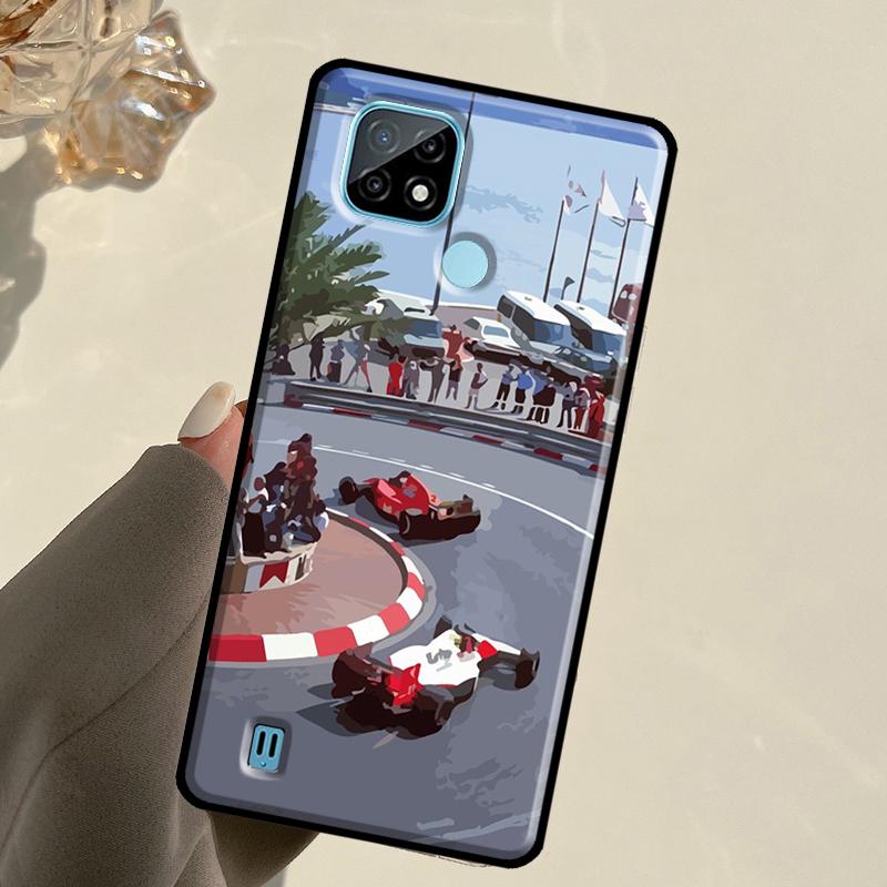 Кейс Ayrton Senna F1 для Realme C55 C51 C21Y C25S C75 C67 C61 C53 13 12 10 11 14 Pro Plus GT 6T 6 5 GT7 Pro