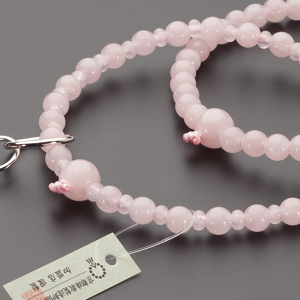 Buddhist Altar Shop Takita Shoten Buddhist Prayer Beads, Jodo Sect Formal Prayer Beads [Women's], Red Crystal, Rokuman Jodo, 8-inch, Silk, Flower