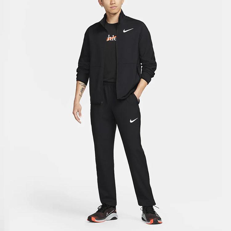 Nike Прямые спортивные штаны с однотонным логотипом Dri-Fit Team, мужские брюки, черные DM6627-010