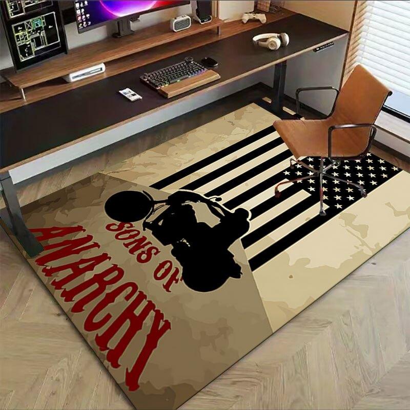 1pc Sons of Anarchy themed Office Carpet Chair Mats - durable polyester rug for home theater, office, dorm room decor - tA28