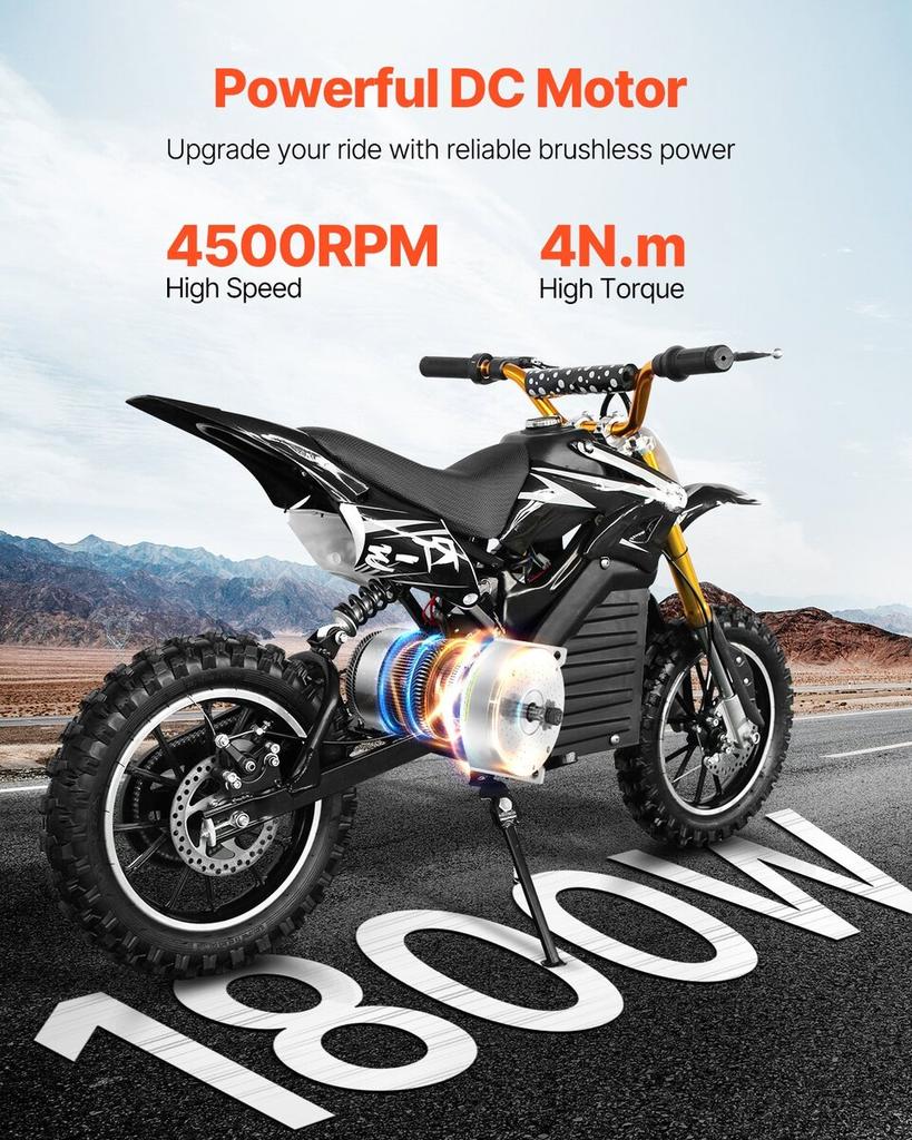 1800W 48VElectric Brushless DC Motor Kit with Upgraded Speed Controller