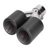 Matte Carbon Fiber Car Dual Exhaust Pipe Tail Throat Tip Stainless Steel Right Outlet