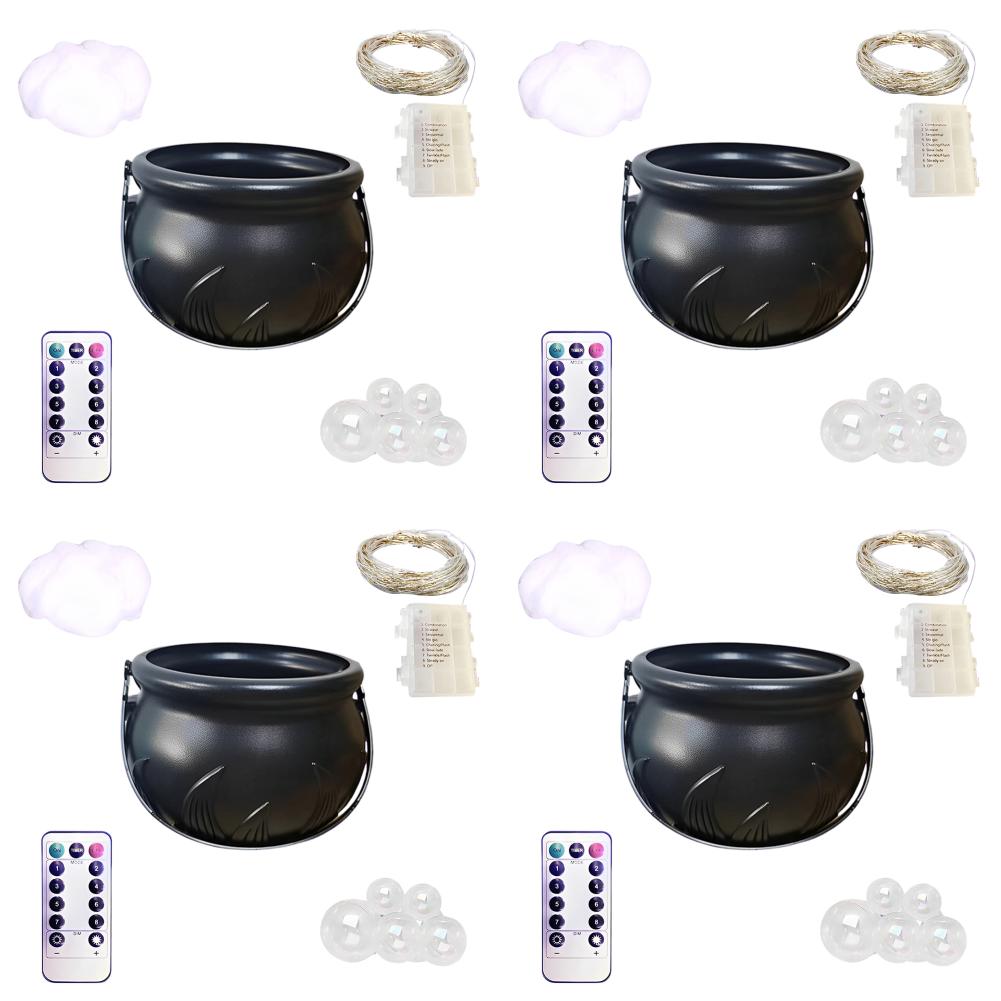 5-1sets Halloween Bubbling Cauldron Set Witch Pot Plastic Bowl for Home Kitchen Room Party Table Halloween Party Decorations