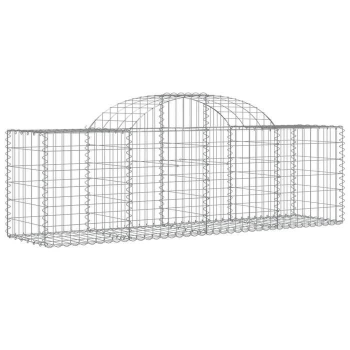 VidaXL Arched Gabion Baskets 7 Pcs 200x50x60/80 Cm Galvanized Iron, Gabion, Gabion Cage, Gabion Wall Basket, Wall 3146283