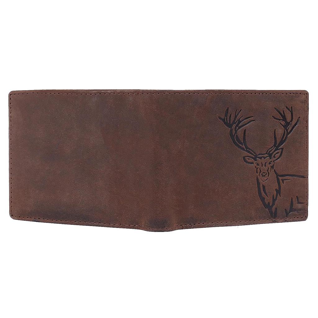 LONDON ALLEY Винтажный коричневый мужской кожаный кошелек Elk.