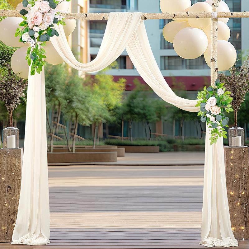 Wedding Arch Draping Fabric Veil Chiffon Beauty Gauze Wrinkle Resistant Outdoor Lawn Ceremony Backdrop Decoration Marriage