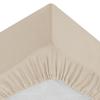 Drap housse - Coton - 140 x 190 cm - Couleur lin - OEKO-TEX® - Bonnet 30 cm