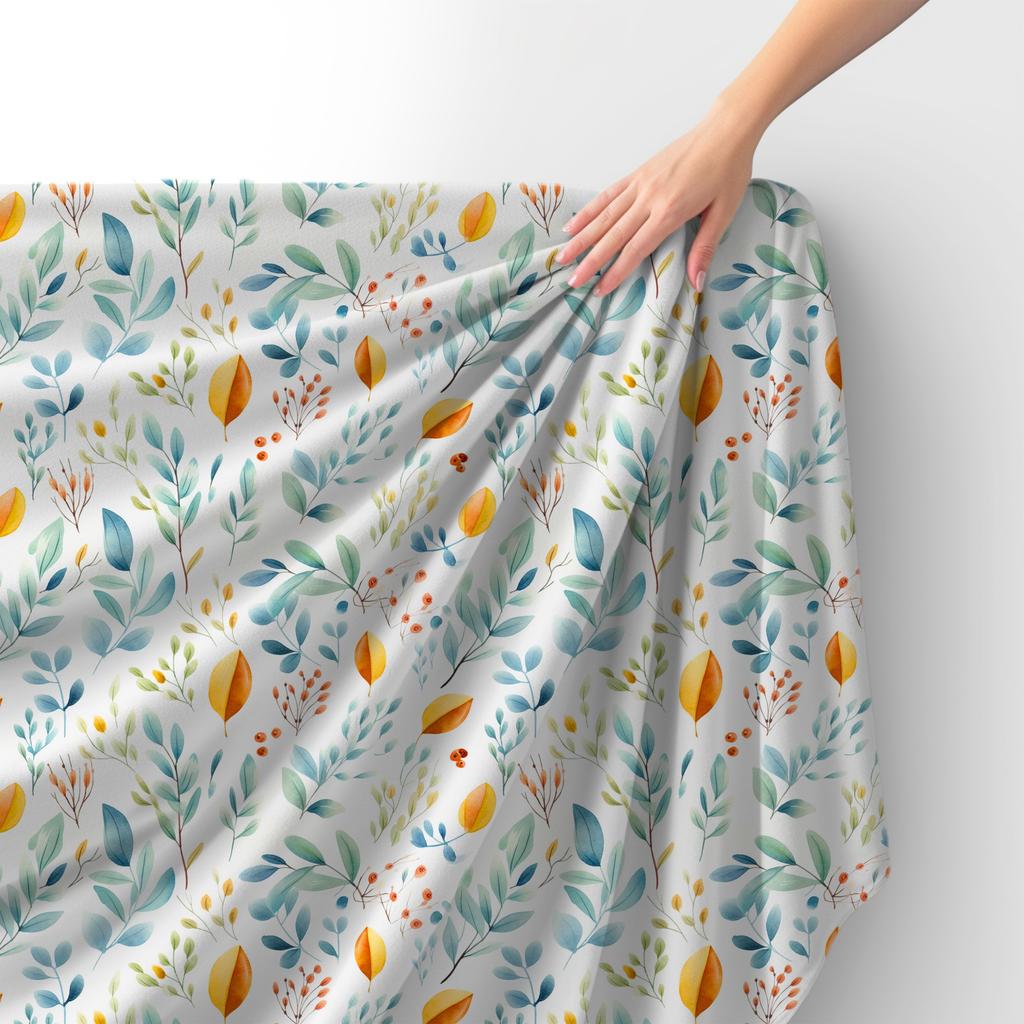 Royal Samt Stoff Polyester Zum Nähen - Motiv Blätter - Rdx2448