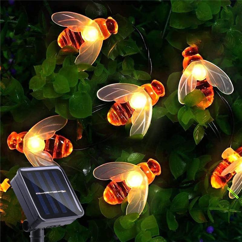 Solar Outdoor 100LED Cute BEE Lamp String Garden Lawn Plant Ground Lamp Courtyard Fairy Christmas Decorative Lamp