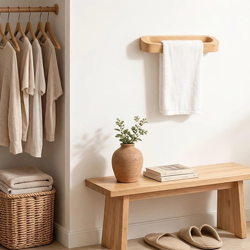 Thickened Towel Rack Wooden Bathroom Towel Shelf New Decorative Towel Rack Bedroom