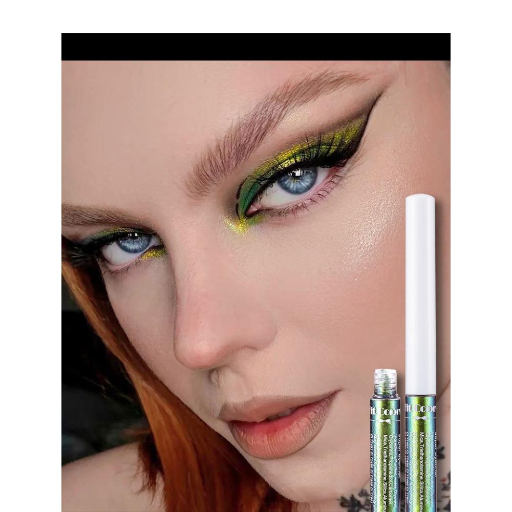 Fit Colors Оптологическое изменение Драконьи огни для подводки глаз - Мерцающая меняющая цвет подводка для глаз с точным кончиком-кисточкой