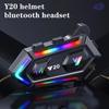 RGB Colorful Lights Earphone Headset Headphone Motobike Hands-free Stereo Motorcycle Helmet BT 5.3 1000mAh Wireless Y20