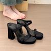 Модные женские тапочки Туфли на высоком каблуке Обувь Квадратный носок Массивные сандалии Сексуальный дизайнер 2025 Лето Новая мода Женские туфли-лодочки Сандалии