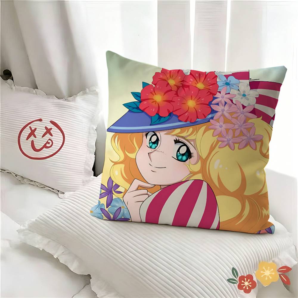 pc Anime MManga CCandy Candy Pillow Case Fashion Square Pillowcase Bedroom Sofa Room Ins Decoration Leisure
