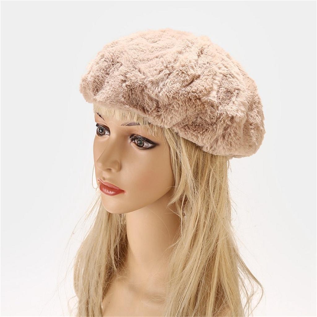 Женский плюшевый толстый теплый берет