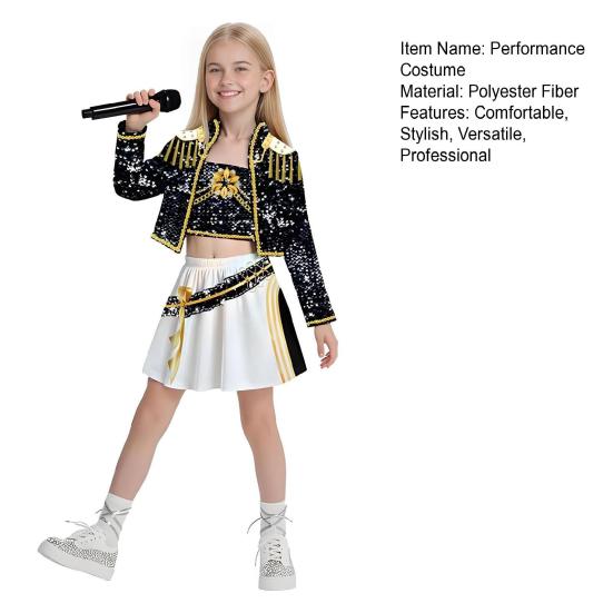 Детский костюм охотника на демонов для выступлений на Хэллоуин, косплей-наряды для танцевальной сцены, ролевых игр, мягкая, удобная, яркая сценическая одежда для рождественских вечеринок