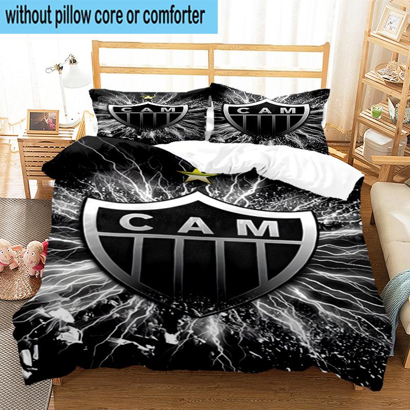 3pcs Clube Atlético Mineiro With Shield Bedding Set Duvet Cover Closure Includes 1 Duvet Cover & 2 Pillowcases Bedding Sets Home Decor Gifts
