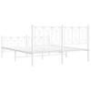 Metal Bed Frame with Headboard and Footboard White 150 x 200 cm